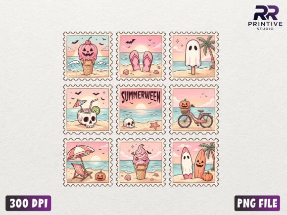 Download Summerween Stamp Collection PNG - Stamp collection Collection