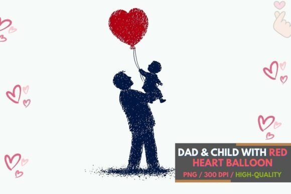 Download Dad &amp; Child Illustration for Sublimation - Child illustration Collection