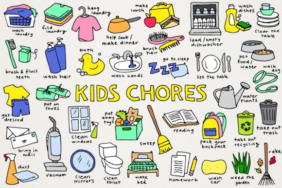 Download Kids Chores Clipart Set - Chores Collection