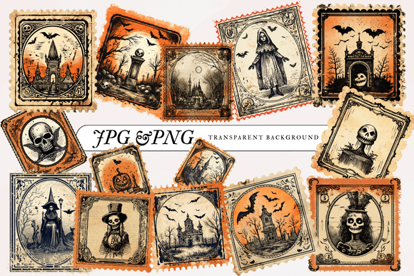 Download 20 Vintage Halloween Stamp Collection - Stamp collection Collection