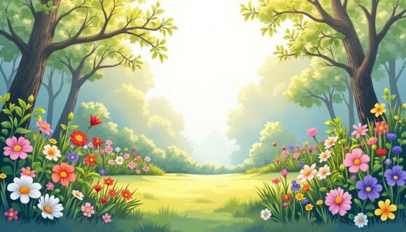 Download Radiant Garden Scene in Impressionism - Garden scene Collection